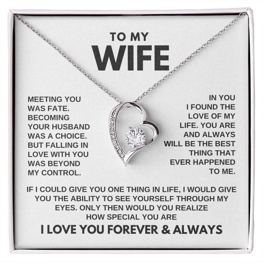 To My Wife | Gift For Wife | Forever Love Necklace | Forever & Always | WB