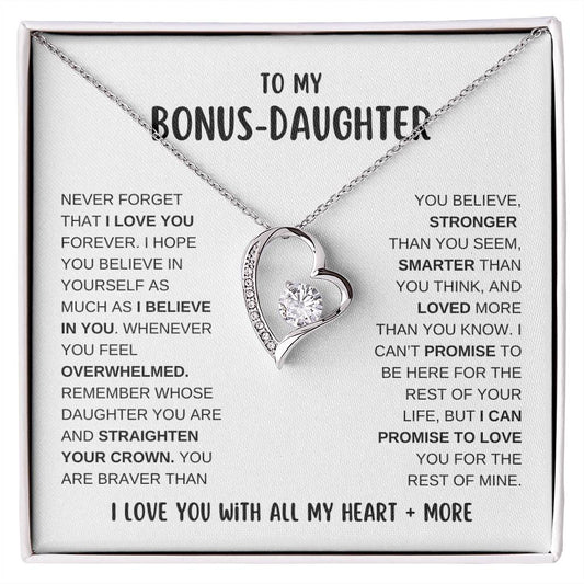 To My Bonus Daughter | Gift For Bonus Daughter | Forever Love Necklace