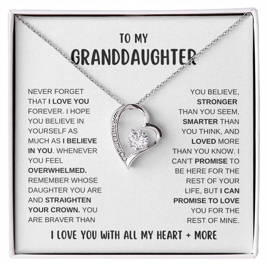 To My Granddaughter | Gift For Granddaughter | Forever Love Necklace