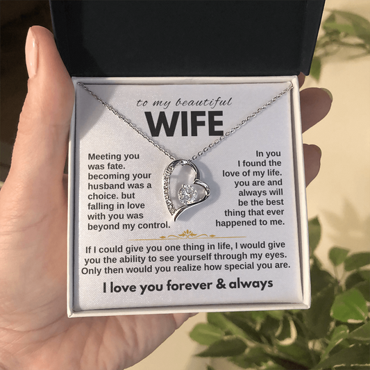 Forever Love Necklace |  Gift for Wife | Heartfelt Message Card