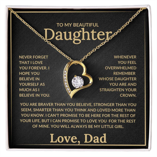 To My Daughter | Gift For Daughter | Forever Love Necklace