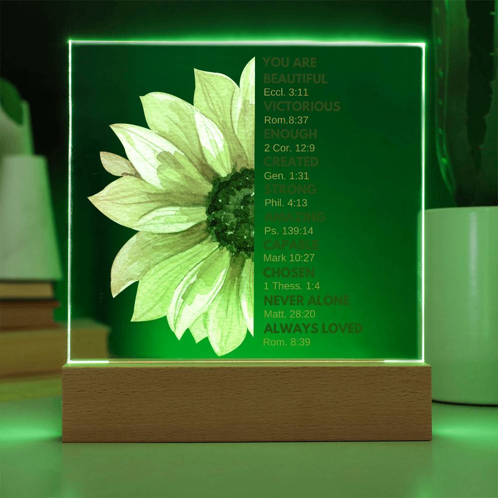 Sunflower Acrylic | Inspirational | Scripture | Light Up