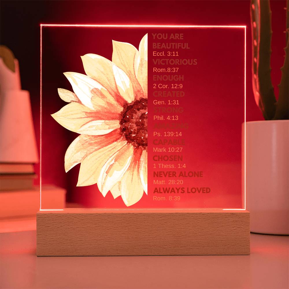 Sunflower Acrylic | Inspirational | Scripture | Light Up