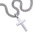 Men's Cuban Link Chain with Artisan Cross | Personalized Engraving | Message Card Stand Firm In Your Faith | Men's Cross Necklace | WB