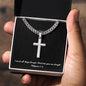Personalized Cross Necklace | With Cuban Link Chain | BW | Message Card | I Can Do All Things