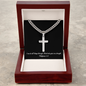 Personalized Cross Necklace | With Cuban Link Chain | BW | Message Card | I Can Do All Things