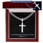 Personalized Cross Necklace | With Cuban Link Chain | BW | Message Card | I Can Do All Things