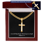 Personalized Cross Necklace | With Cuban Link Chain | BW | Message Card | I Can Do All Things