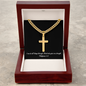 Personalized Cross Necklace | With Cuban Link Chain | BW | Message Card | I Can Do All Things