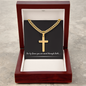 Cross Necklace with Cuban Link Chain | Personalize Engraving on Back | BW | Gift For Dad | Gift For Brother | Gift For Husband | Gift For Grandson