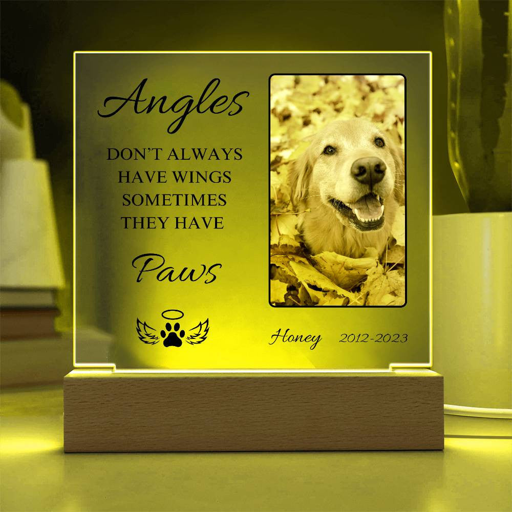 Pet Memorial | Light Up Square Acrylic Plaque