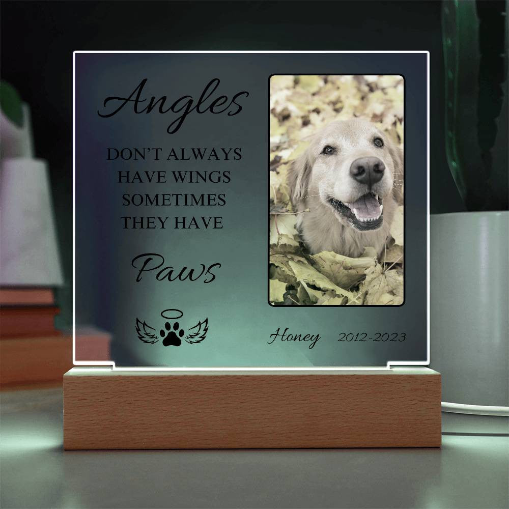 Pet Memorial | Light Up Square Acrylic Plaque