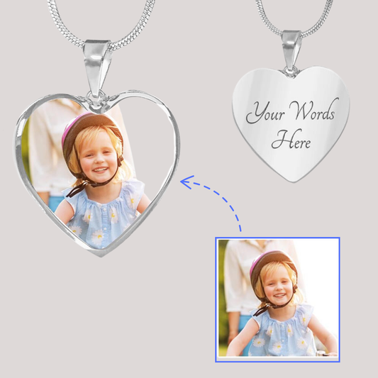 Upload Photo | Personalized Keepsake | Heart Pendent Necklace