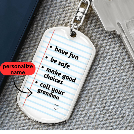 Personalize Swivel Keychain | Call Your Mom, Grandma, Nana, Dad, Papa, Grandpa