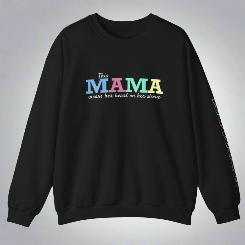 Nana Or Mama Sweatshirt| Personalize Up To 8 Kids Names On Sleeve| Personalized Gift For Nana And Mom